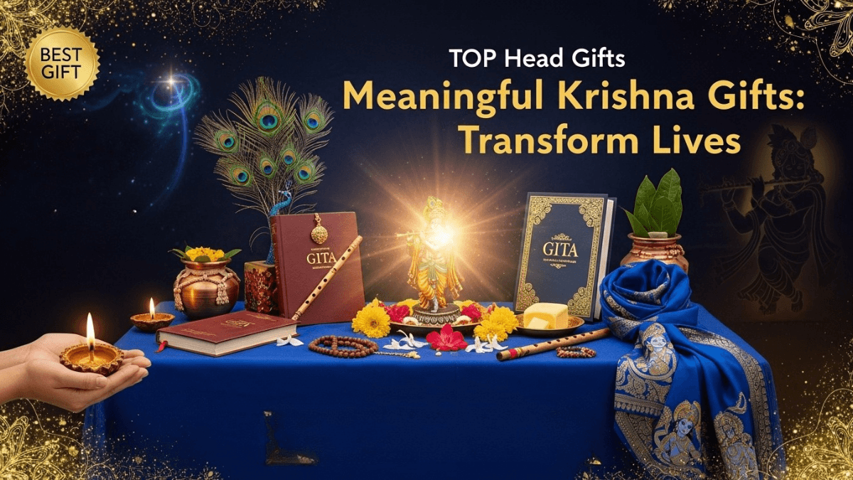 Krishna gifts for devotees displayed in a spiritual home setting
