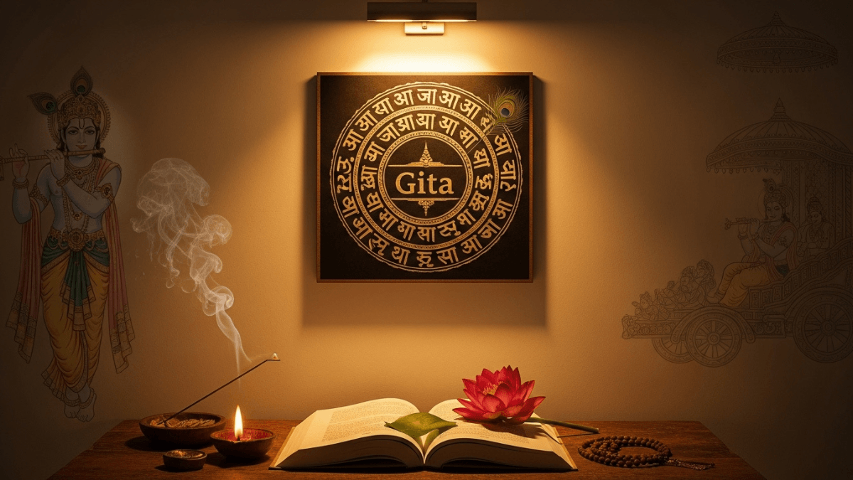 Gita mantra wall art