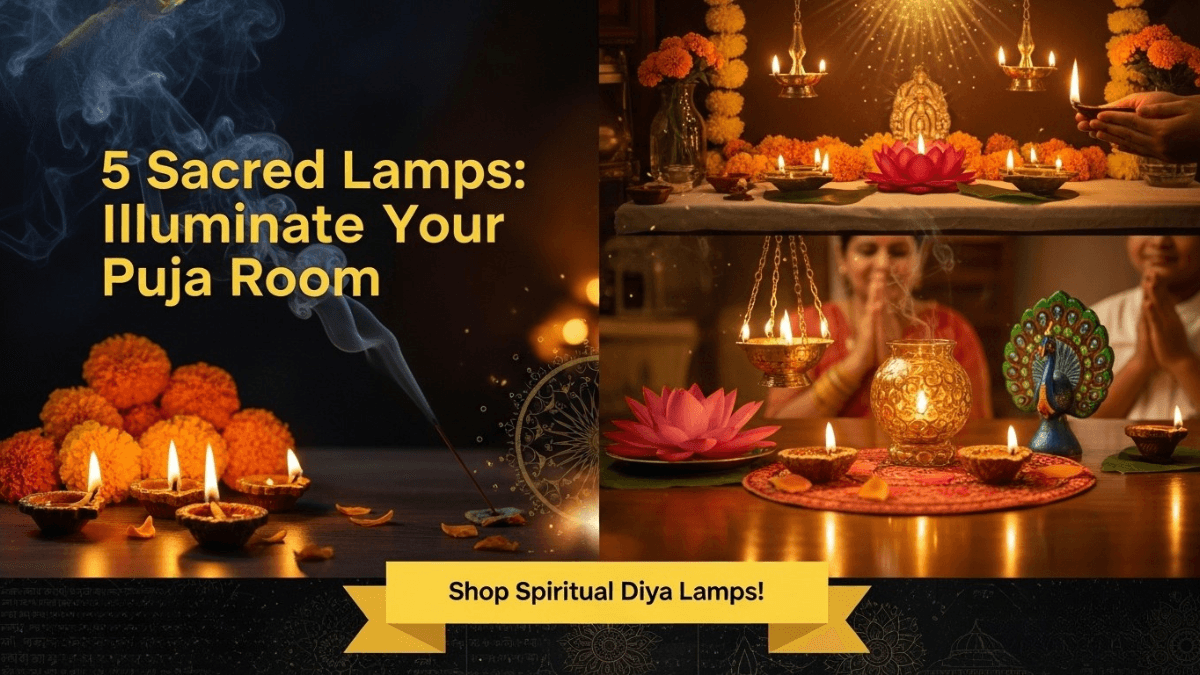 spiritual diya lamp illuminating a sacred home puja room